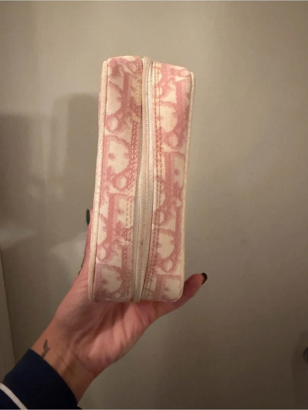Vintage Dior Pink Patterned Wristlet Pouch